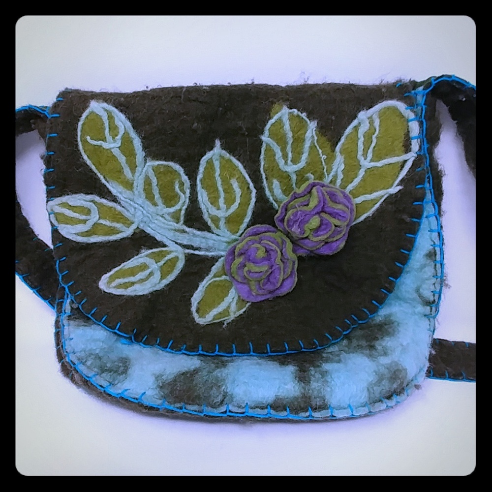 Rising Tide boiled wool purse